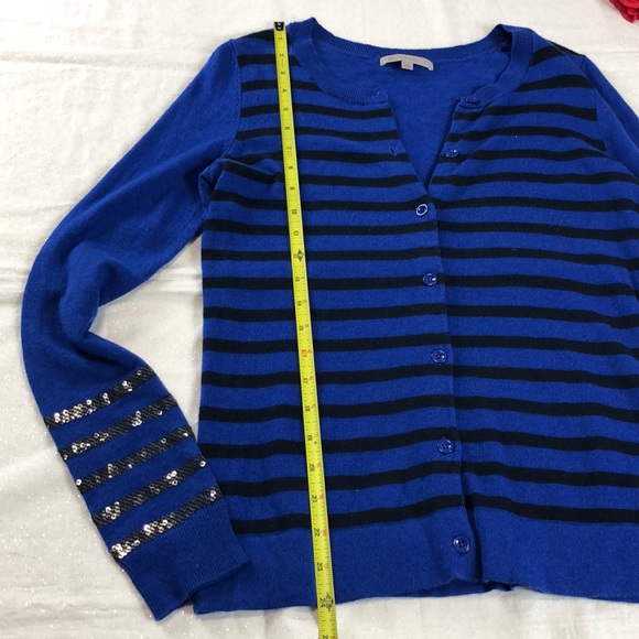 Gap XS Striped Cardigan with Sequin Sleeve Stripes - Picture 5 of 8
